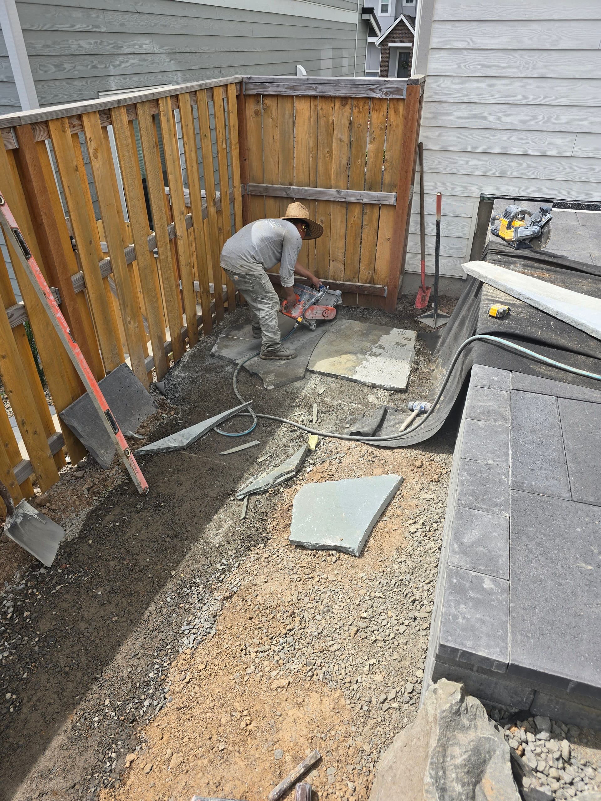 Gallery photos for Flagstone Patio and Access Stairs in a Tight Backyard: Image #2