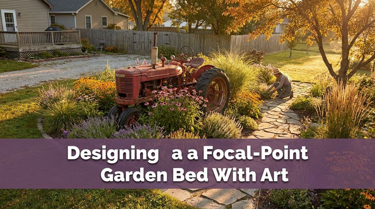 Designing a Focal-Point Garden Bed With Art image
